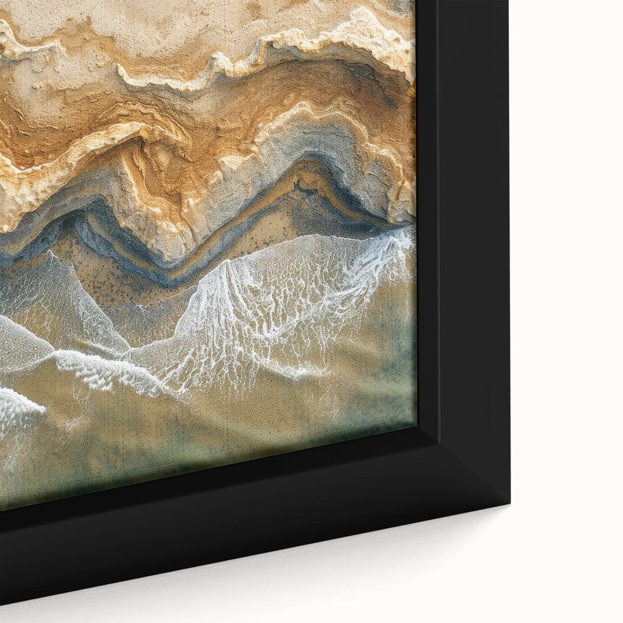 Coastal Wall Art – Aerial Beach Ocean Texture Art Print for Nautical Décor