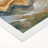 Coastal Wall Art – Aerial Beach Ocean Texture Art Print for Nautical Décor