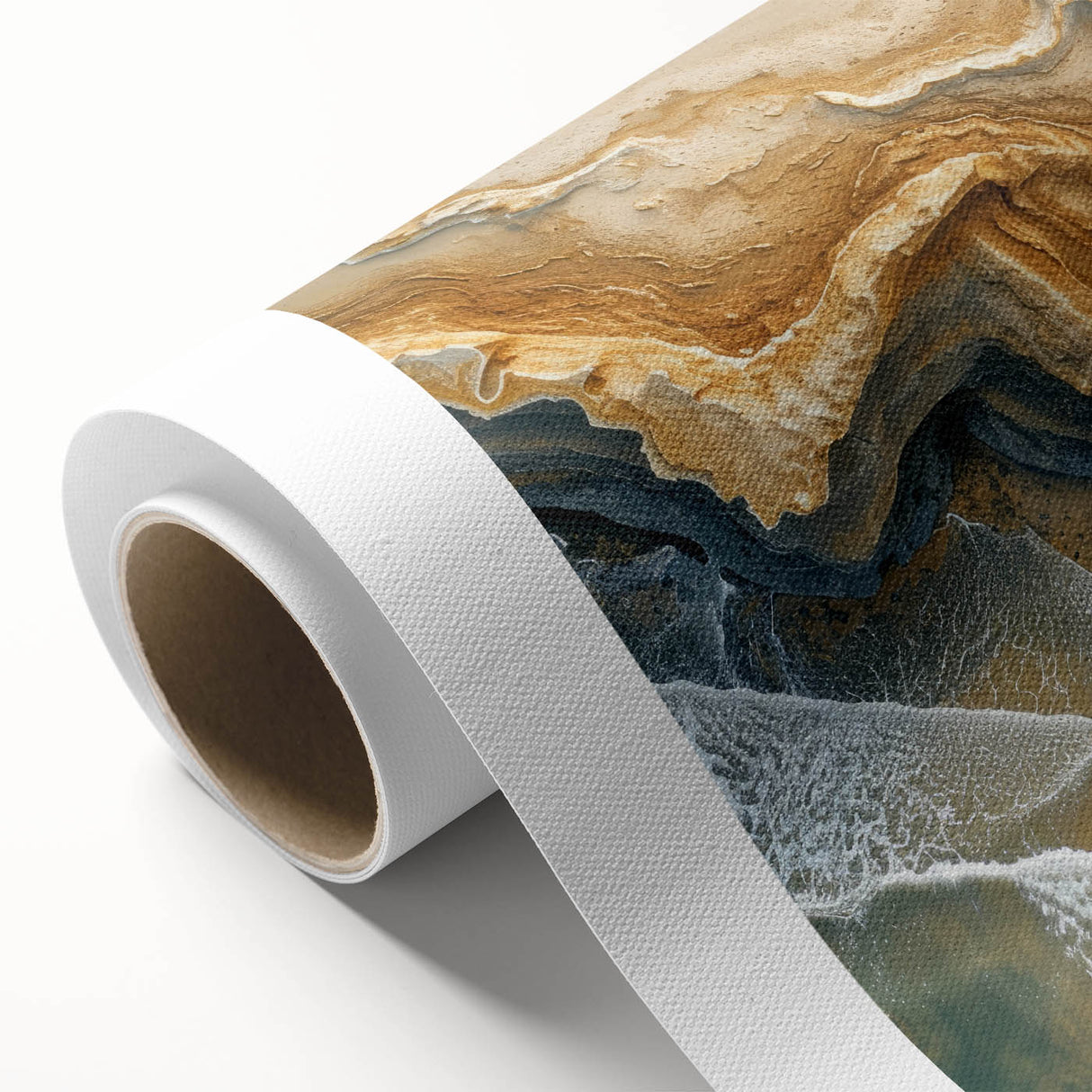 Coastal Wall Art – Aerial Beach Ocean Texture Art Print for Nautical Décor