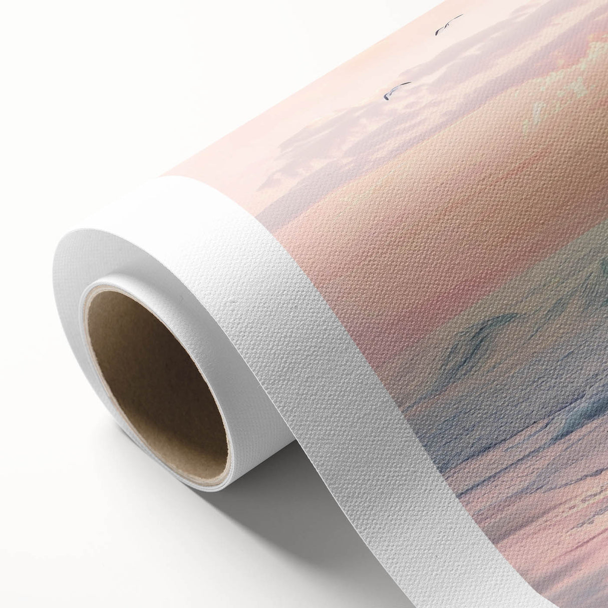 Coastal Wall Art: Pastel Sunset Ocean Waves Beach-Themed Print