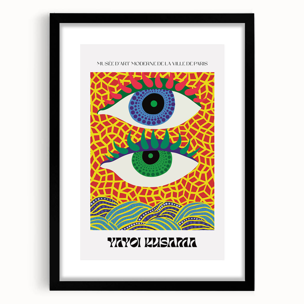 Contemporary Canvas Art – Abstract Eye Design Inspired by Yayoi Kusama
