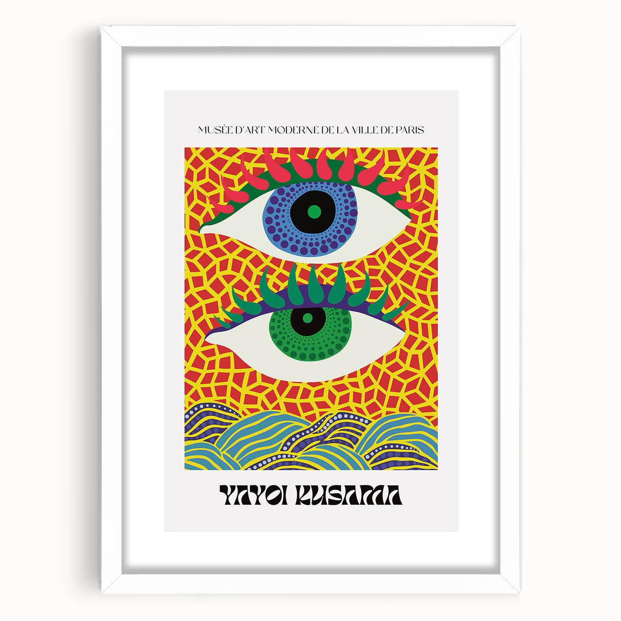 Contemporary Canvas Art – Abstract Eye Design Inspired by Yayoi Kusama