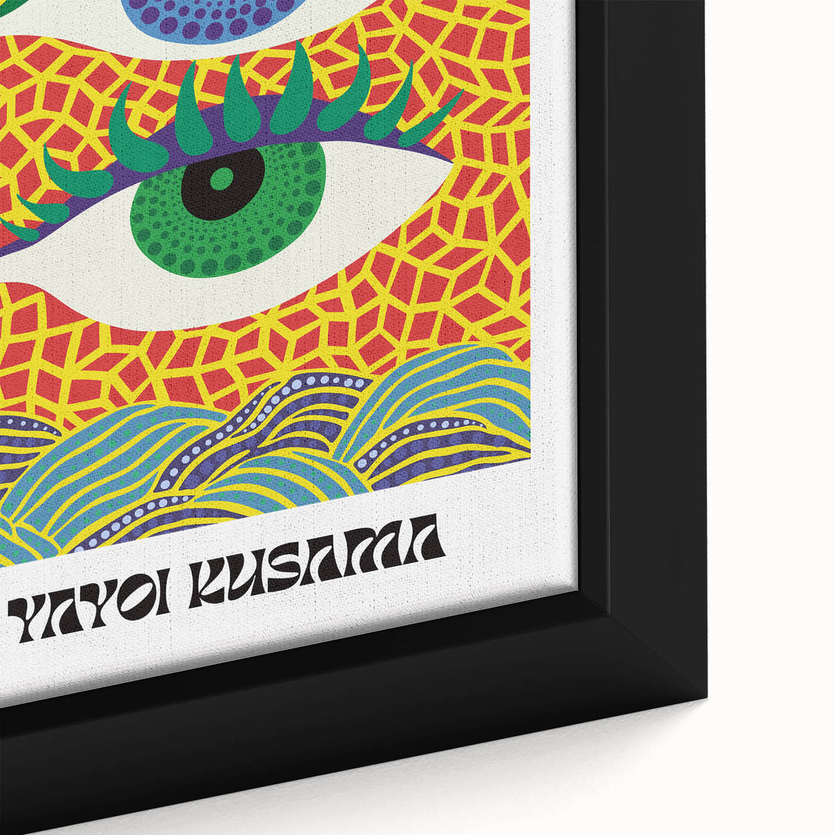 Contemporary Canvas Art – Abstract Eye Design Inspired by Yayoi Kusama