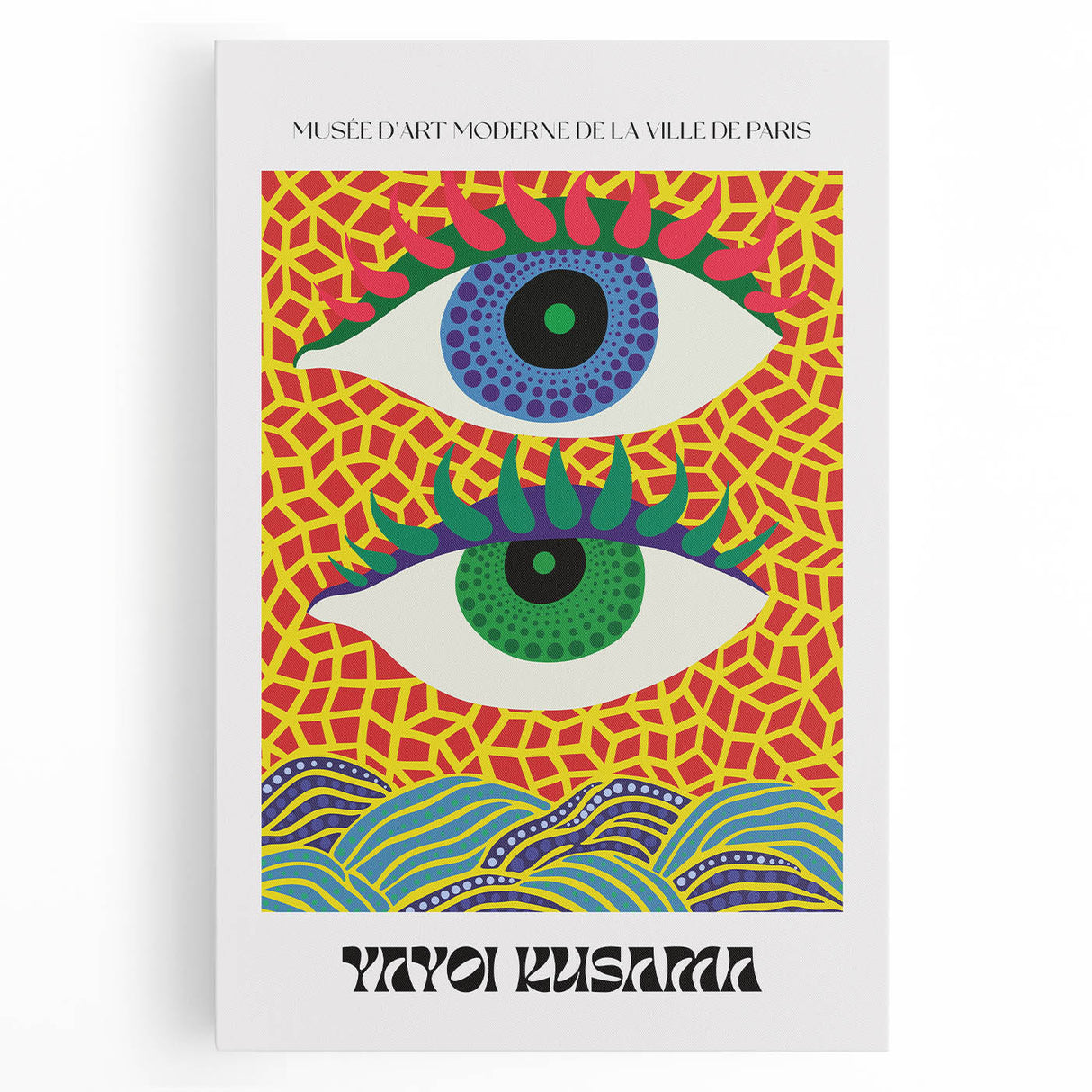 Contemporary Canvas Art – Abstract Eye Design Inspired by Yayoi Kusama