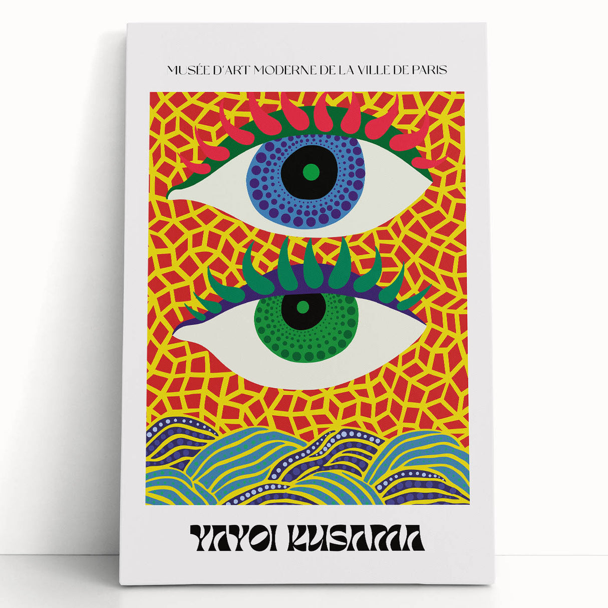 Contemporary Canvas Art – Abstract Eye Design Inspired by Yayoi Kusama