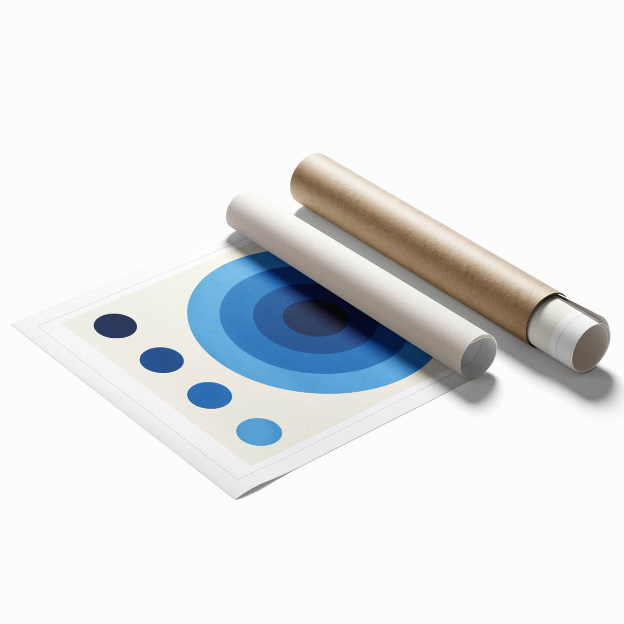 Modern Bauhaus Wall Decor - Contemporary Art Prints with Blue Circles