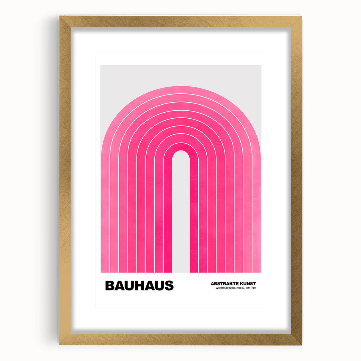 Bauhaus Modern Wall Decor - Contemporary Art Prints with Pink Arch