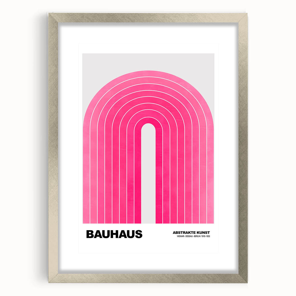 Bauhaus Modern Wall Decor - Contemporary Art Prints with Pink Arch