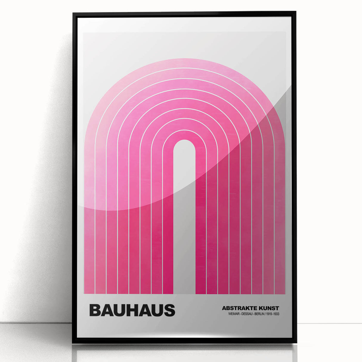 Bauhaus Modern Wall Decor - Contemporary Art Prints with Pink Arch
