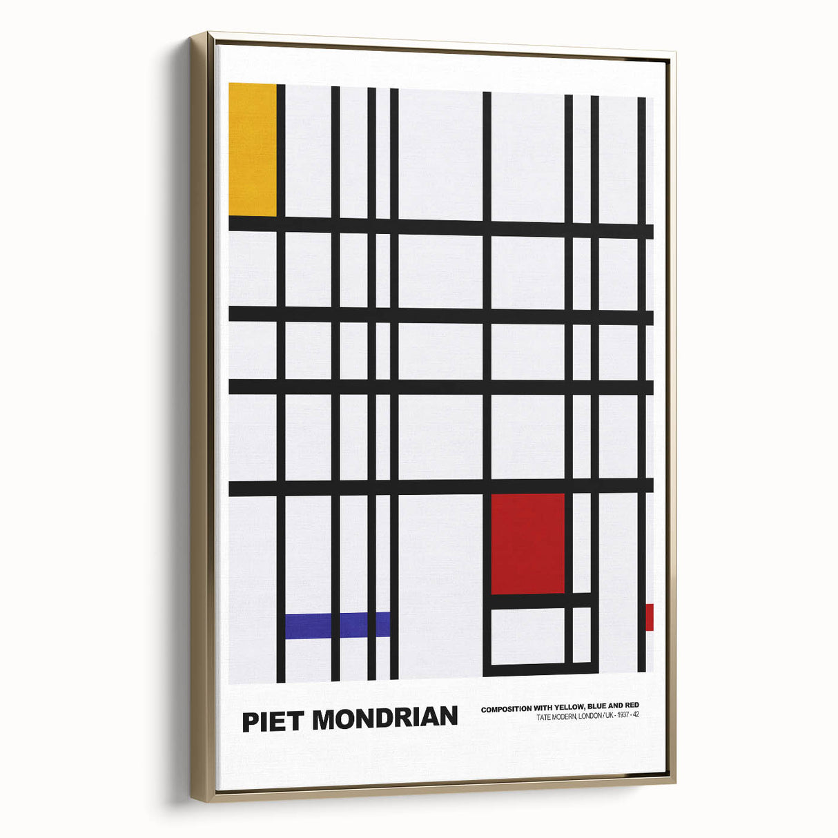 Abstract Modern Art - Mondrian-Inspired Geometric Wall Decor Canvas