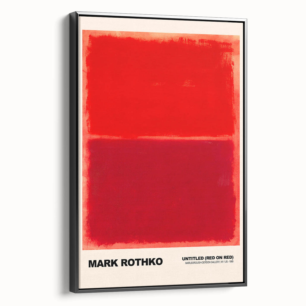 Modern Abstract Canvas Art - Rothko-Inspired Red on Red Wall Decor