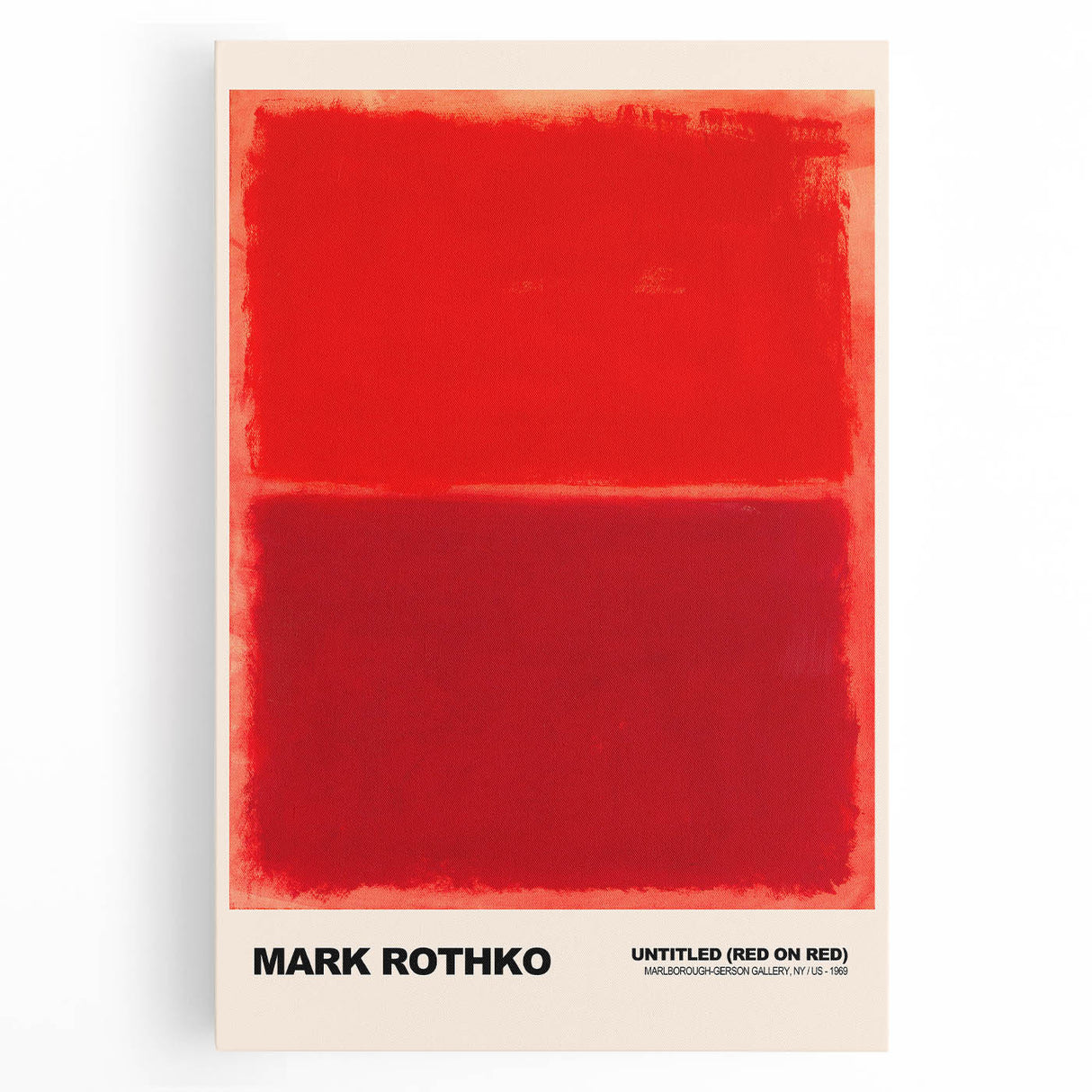 Modern Abstract Canvas Art - Rothko-Inspired Red on Red Wall Decor