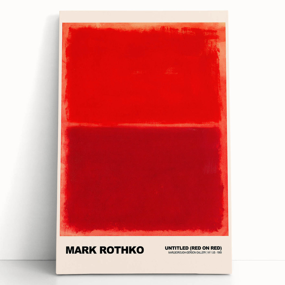 Modern Abstract Canvas Art - Rothko-Inspired Red on Red Wall Decor