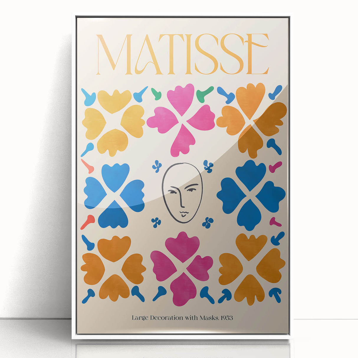 Contemporary Art Prints – Large Decoration with Masks, Modern Wall Decor