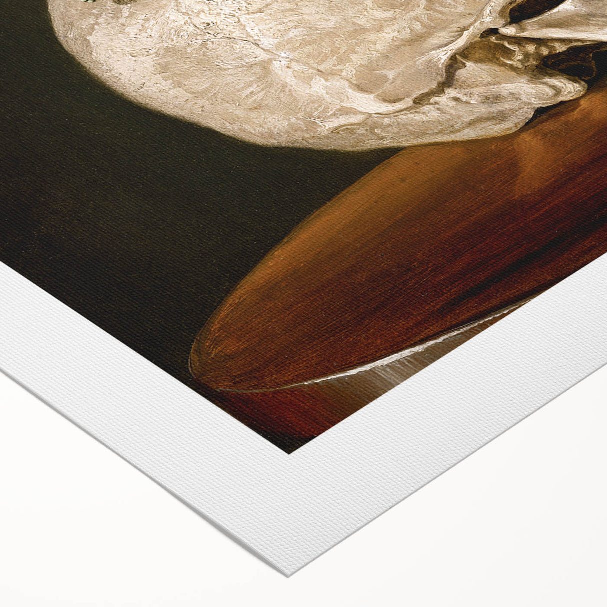 Skull with Greenery – Dark Academia Wall Art, Gothic Literature Art