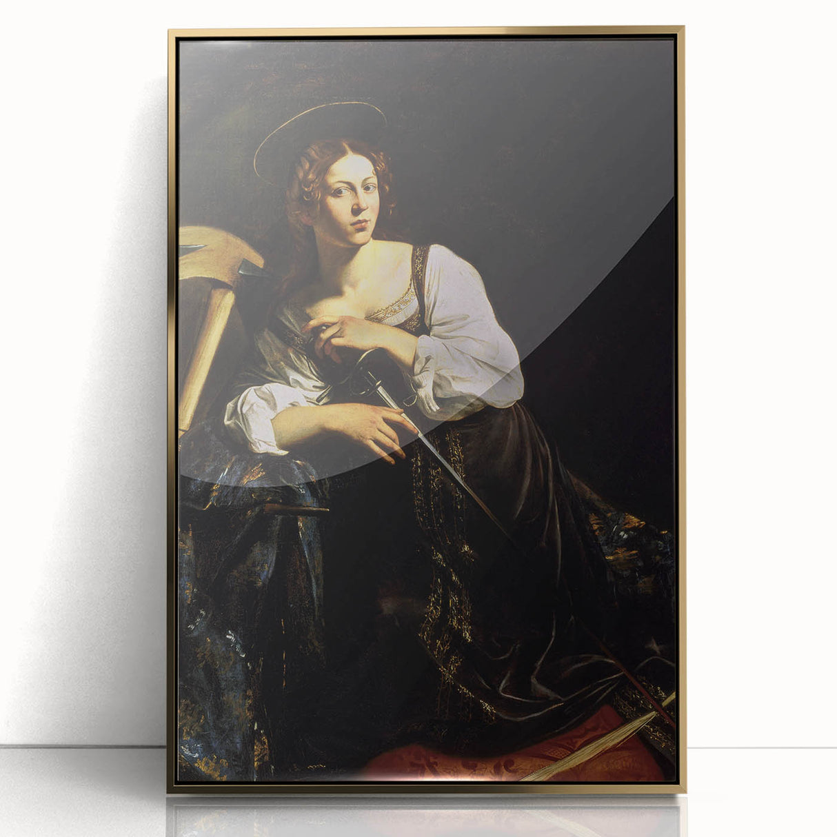 Woman with Sword – Dark Academia Wall Art, Gothic Historical Portrait