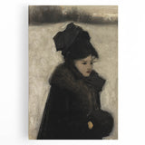 Dark Academia Wall Art - Gothic Woman in Winter for Moody Aesthetic Decor