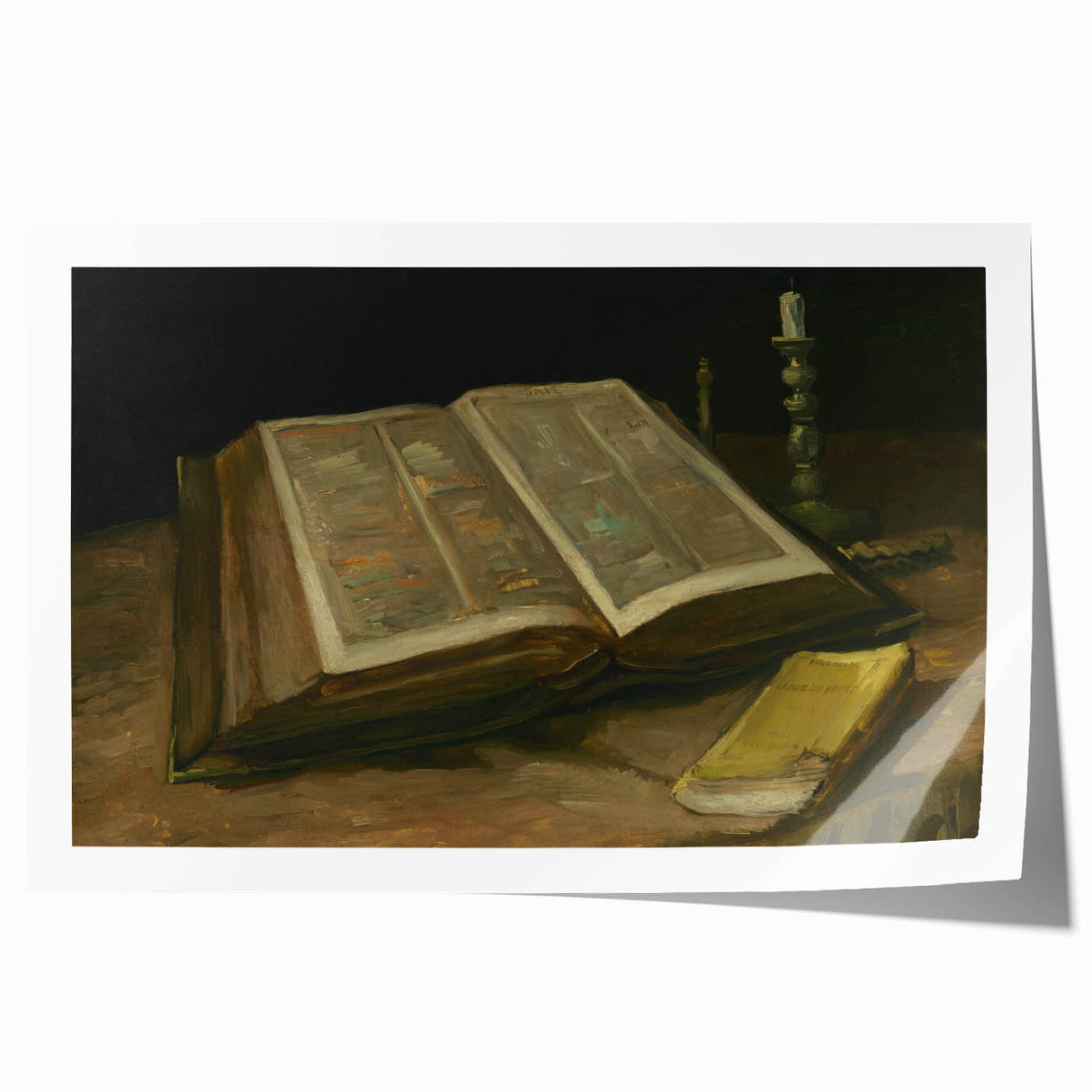 Dark Academia Wall Art – Open Book with Candlelight Still Life
