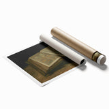 Dark Academia Wall Art – Open Book with Candlelight Still Life