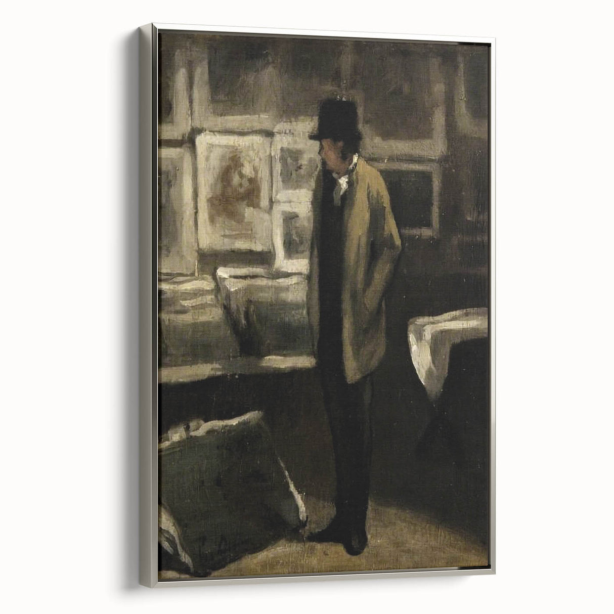 Dark Academia Wall Art - Moody Figure in Gallery for Gothic Aesthetic Decor