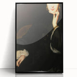 Close-Up of Woman in Dark Attire – Dark Academia Wall Art, Gothic Portrait