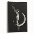 Dark Academia Wall Art | Vintage Gothic Moon Lady | Shadowy Art Piece
