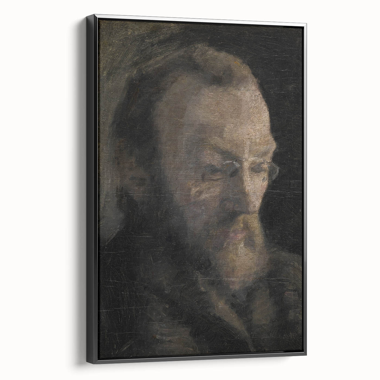 Dark Academia Wall Art - Thoughtful Elderly Man Portrait for Gothic Decor