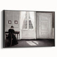 Solitary Figure by Window – Dark Academia Wall Art, Minimalist Gothic Decor