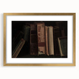 Dark Academia Wall Art – Vintage Book Still Life with Aged Volumes