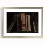 Dark Academia Wall Art – Vintage Book Still Life with Aged Volumes