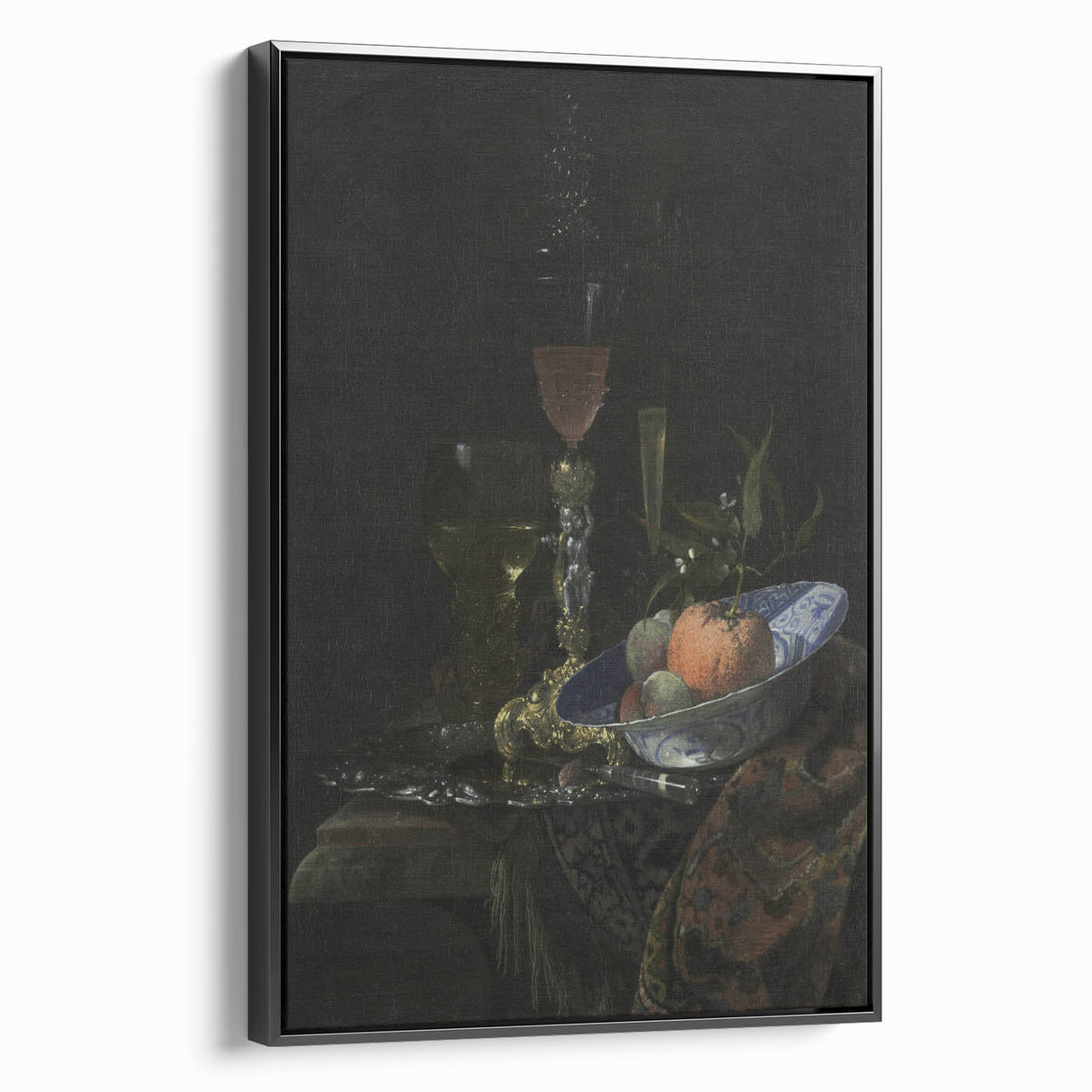 Dark Academia Wall Art: Still Life with Fruit and Glassware, Gothic Print