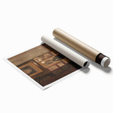 Dark Academia Wall Art: Antique Interior with Artwork, Gothic Print