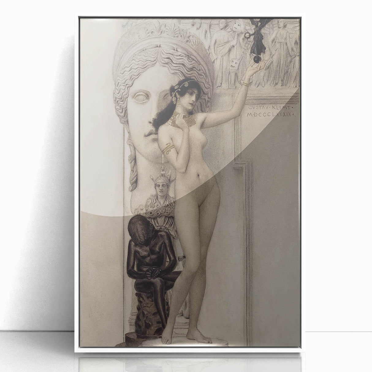 Dark Academia Wall Art: Classical Nude and Statue, Vintage Gothic Print