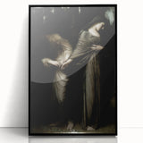 Dark Academia Wall Art: Two Women in Shadows, Vintage Gothic Print