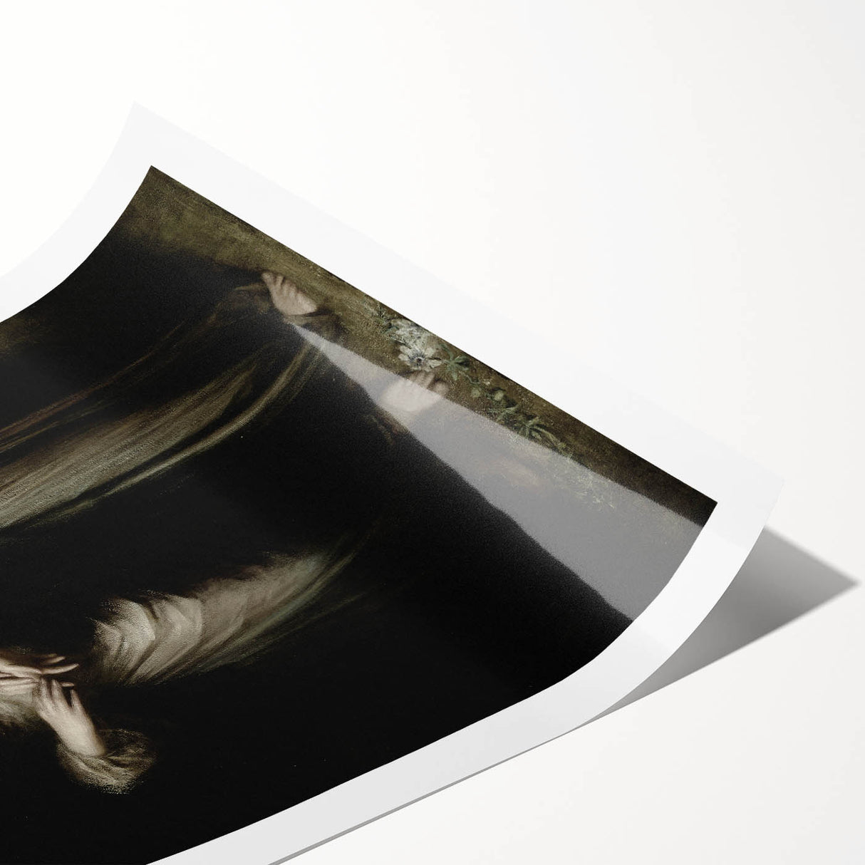 Dark Academia Wall Art: Two Women in Shadows, Vintage Gothic Print