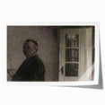 Dark Academia Wall Art – Thoughtful Portrait with Open Door