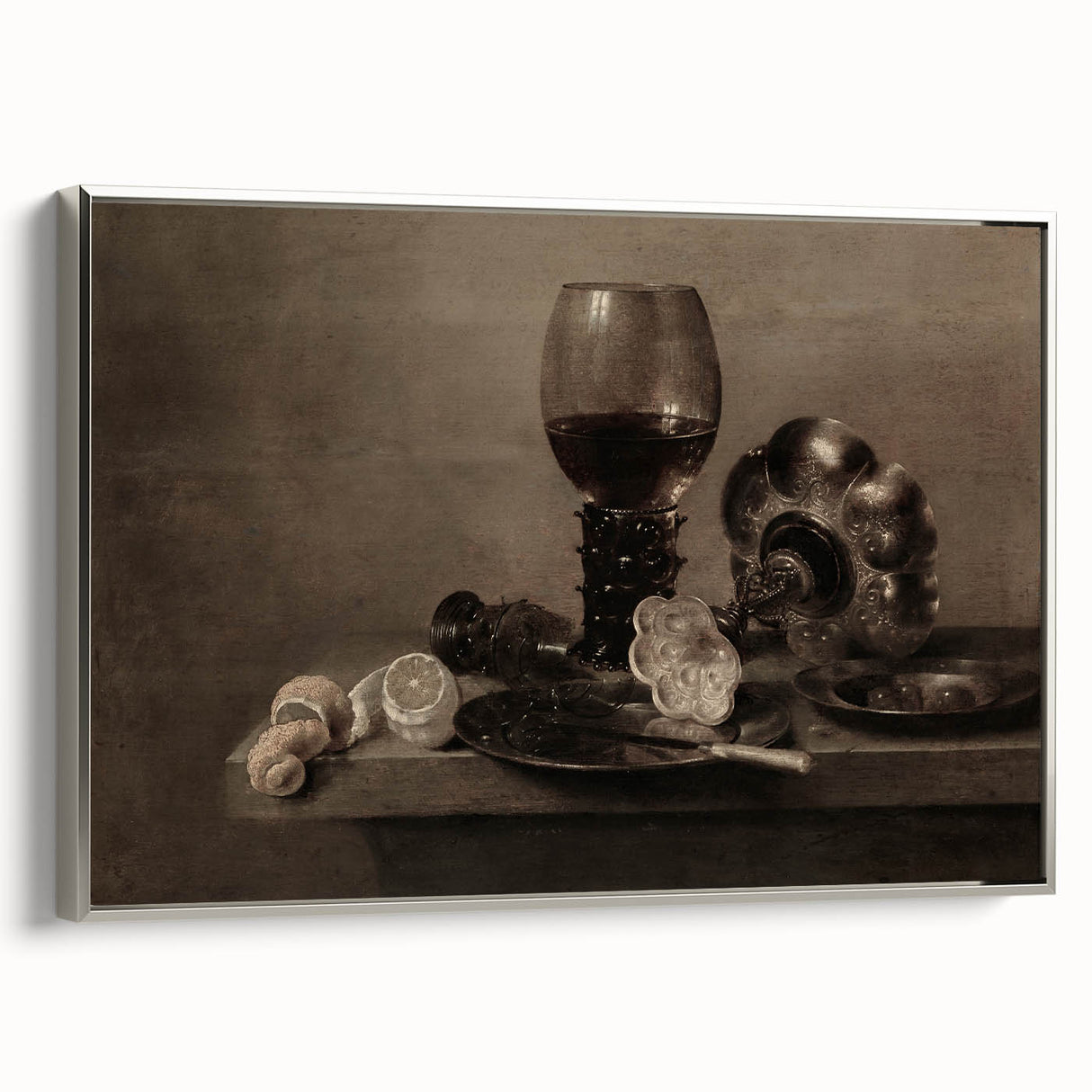 Dark Academia Wall Art – Still Life with Goblet and Lemon Peel