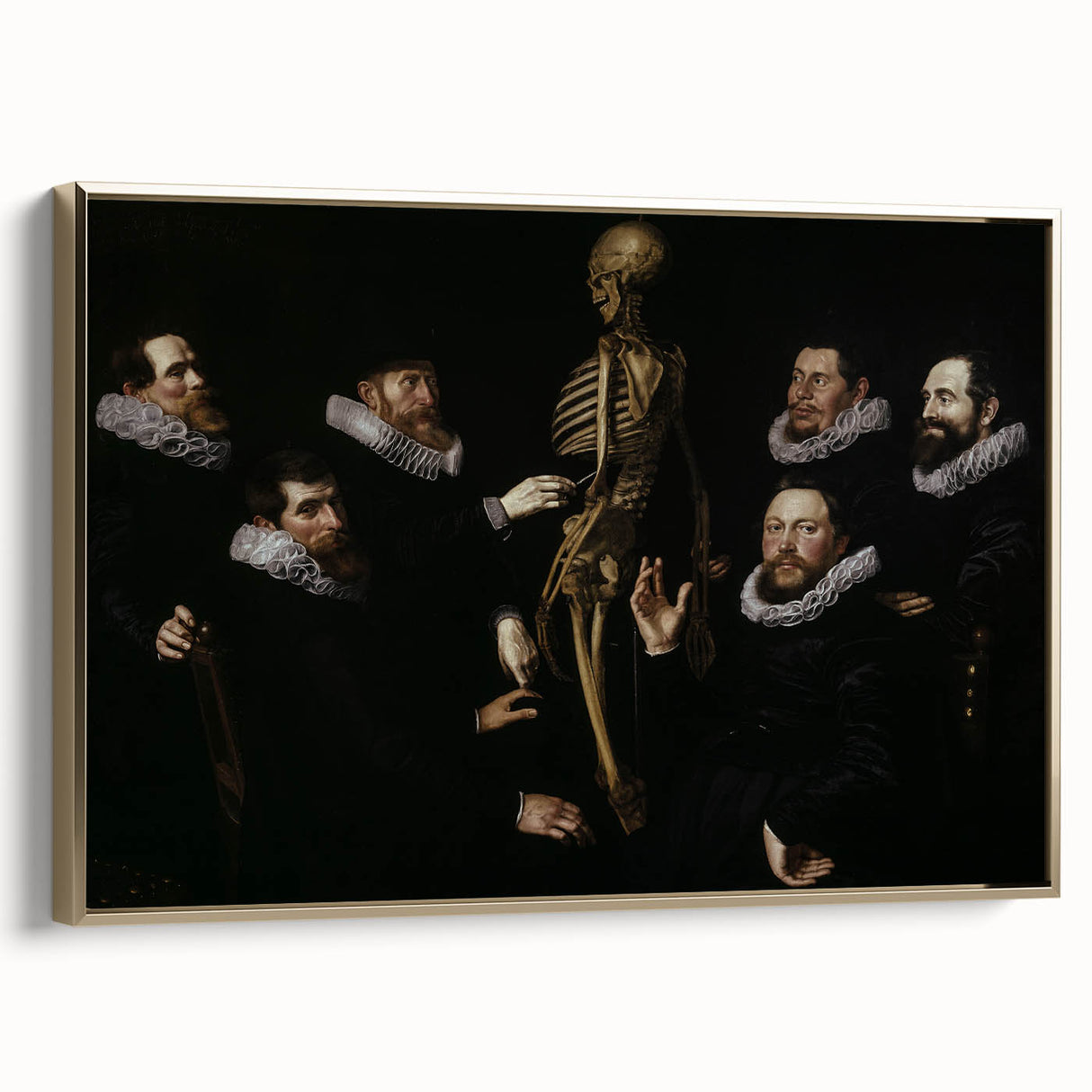 Dark Academia Wall Art – Anatomical Study with Scholars in Gothic Style
