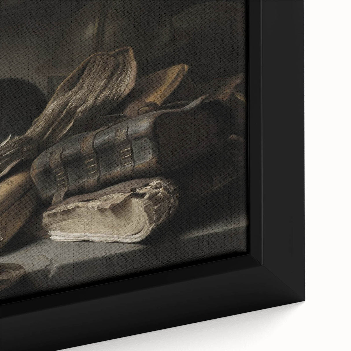 Dark Academia Wall Art – Still Life with Books, Helmet, and Jug