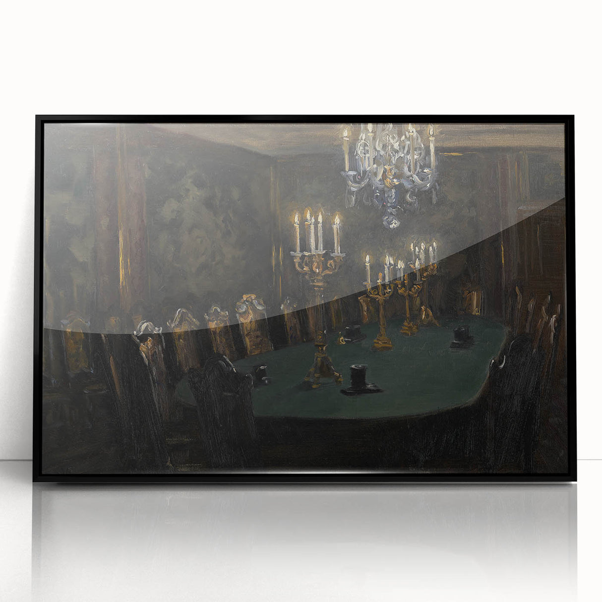 Moody Candlelit Dining Room – Dark Academia Wall Art, Gothic Art Decor