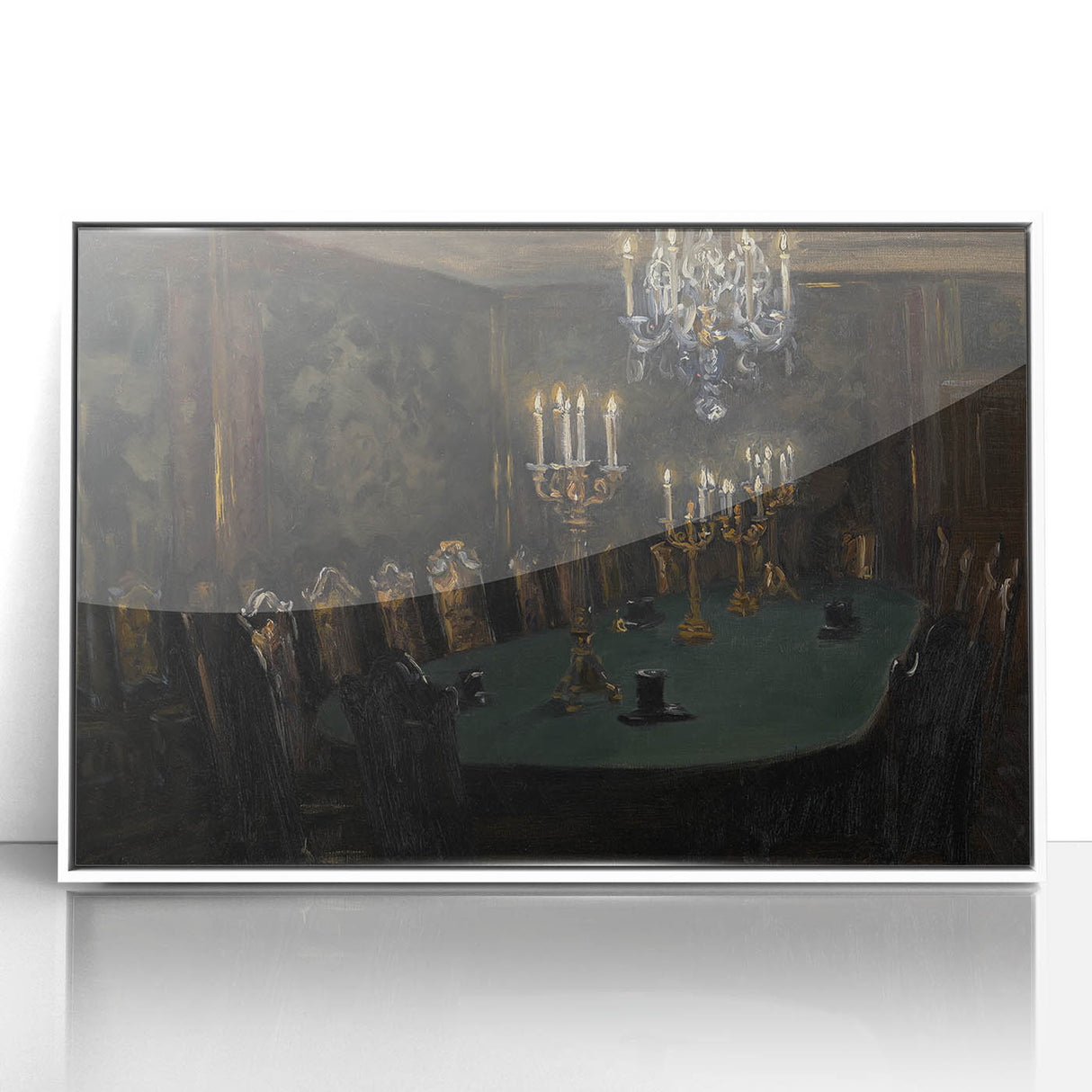 Moody Candlelit Dining Room – Dark Academia Wall Art, Gothic Art Decor