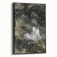 Dark Academia Wall Art - Thoughtful Girl with Flowers for Moody Decor