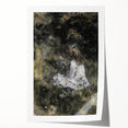 Dark Academia Wall Art - Thoughtful Girl with Flowers for Moody Decor