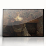 Figure at Desk in Dim Room – Dark Academia Wall Art, Vintage Gothic Prints