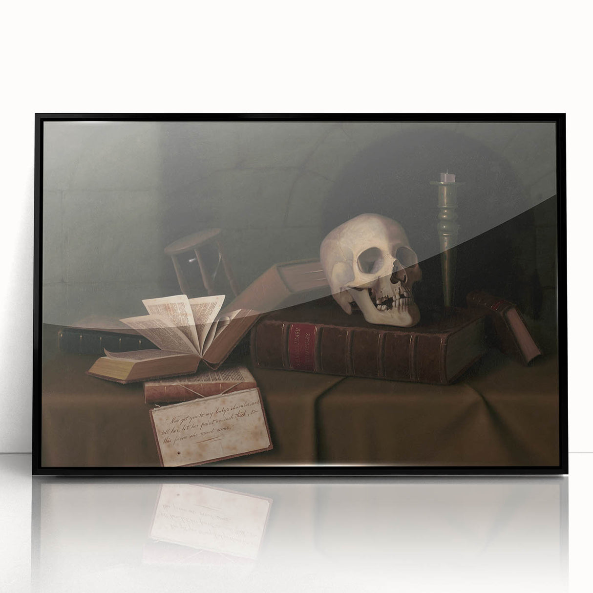 Dark Academia Wall Art – Classic Literature Art with Skull & Books