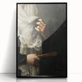 Close-Up of Hands with Book and Lace – Dark Academia Wall Art, Gothic Elegance
