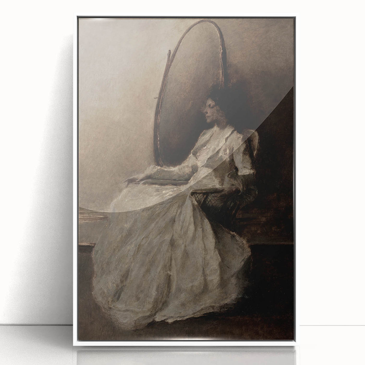 Dark Academia Wall Art - Woman in Reflection - Moody Gothic Decor