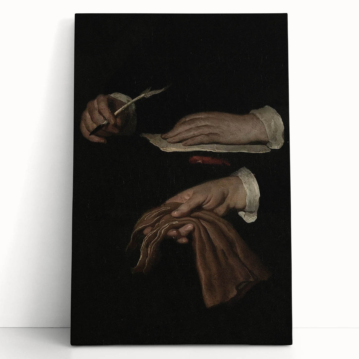 Dark Academia Wall Art - Vintage Gothic Hands with Quill and Letter