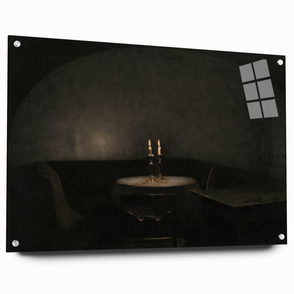 Dark Academia Wall Art - Candlelit Table Gothic Print - Moody Decor