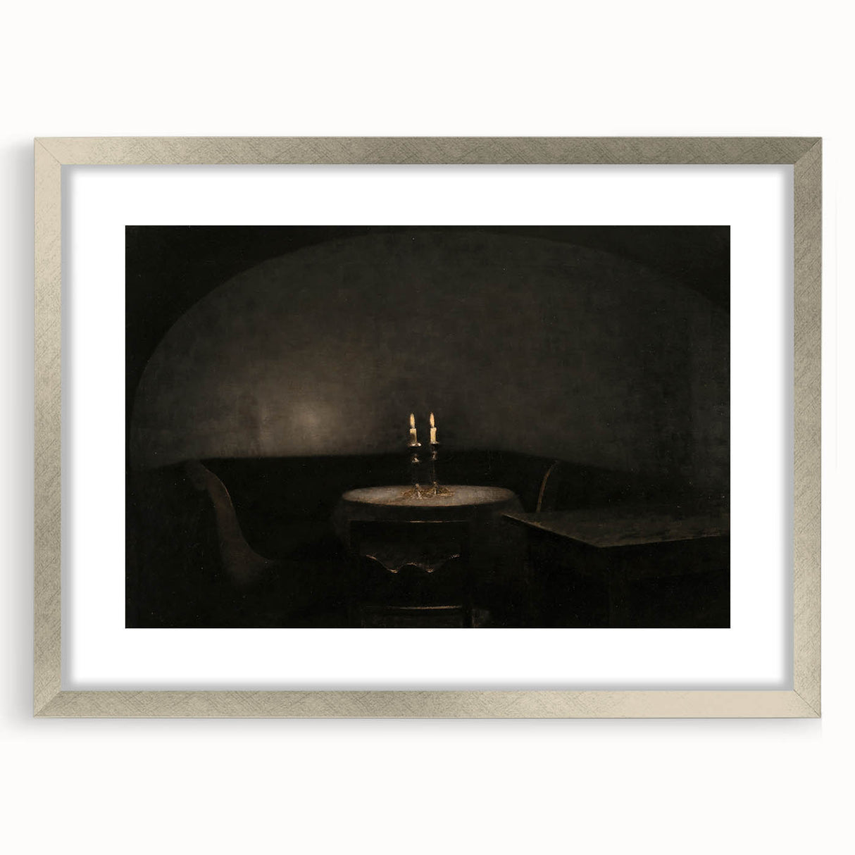 Dark Academia Wall Art - Candlelit Table Gothic Print - Moody Decor